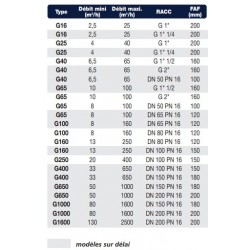 DN 50 Pn16 Compteur gaz à turbine / Quantomètre  Type G65